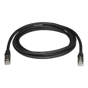 StarTech.com 2m CAT6A Ethernet Cable, 10 Gigabit Shielded Snagless RJ45 100W PoE Patch Cord, CAT 6A 10GbE STP Network Cable w/Strain Relief, Black, Fluke Tested/UL Certified Wiring/TIA - Category 6A - 26AWG (6ASPAT2MBK)