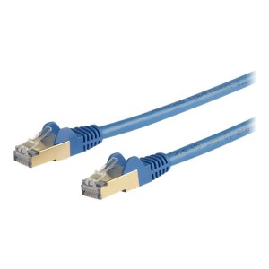 StarTech.com 2m CAT6A Ethernet Cable, 10 Gigabit Shielded Snagless RJ45 100W PoE Patch Cord, CAT 6A 10GbE STP Network Cable w/Strain Relief, Blue, Fluke Tested/UL Certified Wiring/TIA