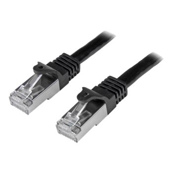 StarTech.com 1m CAT6 Ethernet Cable, 10 Gigabit Shielded Snagless RJ45 100W PoE Patch Cord, CAT 6 10GbE SFTP Network Cable w/Strain Relief, Black, Fluke Tested/Wiring is UL Certified/TIA