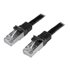 StarTech.com 1m CAT6 Ethernet Cable, 10 Gigabit Shielded Snagless RJ45 100W PoE Patch Cord, CAT 6 10GbE SFTP Network Cable w/Strain Relief, Black, Fluke Tested/Wiring is UL Certified/TIA