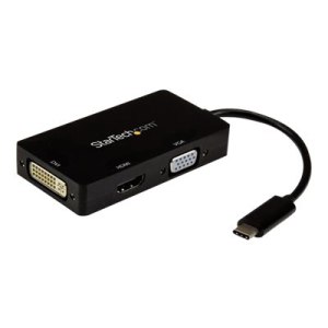StarTech.com 4K USB C to HDMI, VGA & DVI Multi Port Video Display Adapter for Mac / Windows Laptop & Monitor (CDPVGDVHDBP)
