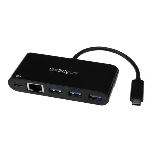 StarTech.com 3-port USB 3.0 hub with Gigabit Ethernet and...