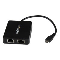 StarTech.com USB-C to Dual Gigabit Ethernet Adapter with USB 3.0 (Type-A) Port