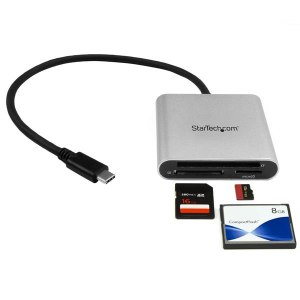 StarTech.com USB 3.0 Kartenleser mit USB-C - SD, MicroSD, CompactFlash Speicherkartenleser mit USB-C Kabel - Kartenleser (CF I, CF II, MMC, SD, microSD, SDHC, microSDHC, SDXC, microSDXC)