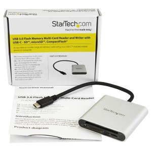 StarTech.com USB 3.0 Kartenleser mit USB-C - SD, MicroSD, CompactFlash Speicherkartenleser mit USB-C Kabel - Kartenleser (CF I, CF II, MMC, SD, microSD, SDHC, microSDHC, SDXC, microSDXC)