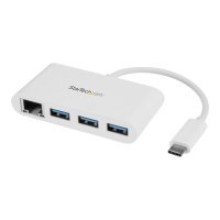 StarTech.com 3 Port USB C Hub w/ Gigabit Ethernet – USB Type C to 3 x USB-A – Multi Port USB 3.0 Hub for MacBook Pro (HB30C3A1GEA)