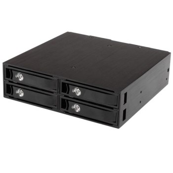 StarTech.com 4x Festplatten Wechselrahmen für 2,5 Zoll SATA / SAS Laufwerke - Mobile Rack Backplane für SATA II und III - Speichergehäuse - 4 Schächte (SATA-600 / SAS-2)