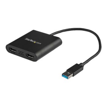 StarTech.com USB 3.0 to Dual HDMI Adapter - 4K 30Hz - External Video & Graphics Card - Dual Monitor Display Adapter - Supports Windows (USB32HD2)