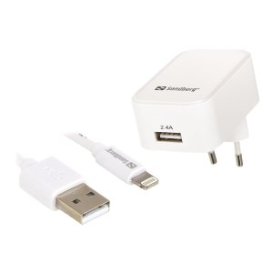 SANDBERG Netzteil - 2.4 A (USB) - auf Kabel: Lightning -...