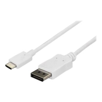 StarTech.com 6ft/1.8m USB C to DisplayPort 1.2 Cable 4K 60Hz, USB-C to DisplayPort Adapter Cable HBR2, USB Type-C DP Alt Mode to DP Monitor Video Cable, Works with Thunderbolt 3, White