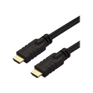 StarTech.com 10m(30ft) HDMI 2.0 Cable, 4K 60Hz Active HDMI Cable, CL2 Rated for In Wall Installation, Long Durable High Speed Ultra-HD HDMI Cable, HDR 10, 18Gbps, Male to Male Cord, Black - Al-Mylar EMI Shielding (HD2MM10MA)