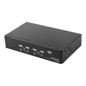 StarTech.com 4 Port DisplayPort KVM Switch, 4K 60Hz, Single Display, Dual Port UHD DP 1.2 USB KVM Switch with Integrated USB 2.0 Hub and Audio, Dell, HP, Apple, Lenovo, TAA Compliant