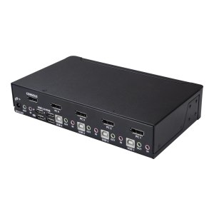 StarTech.com 4 Port DisplayPort KVM Switch, 4K 60Hz, Single Display, Dual Port UHD DP 1.2 USB KVM Switch with Integrated USB 2.0 Hub and Audio, Dell, HP, Apple, Lenovo, TAA Compliant