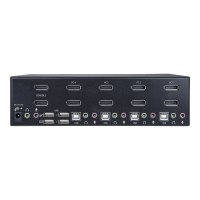 StarTech.com Switch KVM a 4 porte per Dual DisplayPort - 4k 60Hz - 3840 x 2160 Pixel - 4K Ultra HD - Montaggio rack - 18 W - 2U - Nero