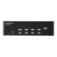 StarTech.com Switch KVM a 4 Porte HDMI - 4K 30Hz - Doppio Display - 3840 x 2160 Pixel - 4K Ultra HD - Montaggio rack - 18 W - Nero