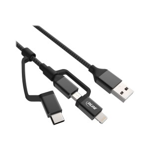 InLine 3-in-1 - USB cable - USB (M) to Micro-USB Type B (M)