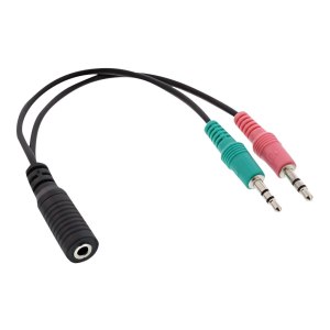InLine Headset adapter - stereo mini jack (M) to 4-pole...