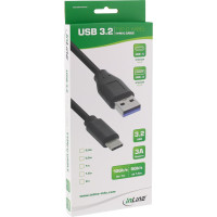 InLine 35712 - 2 m - USB A - USB C - USB 3.2 Gen 2 (3.1 Gen 2) - Maschio/Maschio - Nero