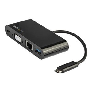 StarTech.com USB C Multiport Adapter, Mini USB-C Dock with Single Monitor VGA 1080p Video, 60W Power Delivery Passthrough, USB 3.1 Gen 1 Type-A 5Gbps, Gigabit Ethernet, Docking Station