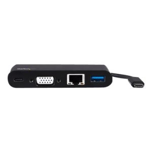 StarTech.com USB C Multiport Adapter, Mini USB-C Dock with Single Monitor VGA 1080p Video, 60W Power Delivery Passthrough, USB 3.1 Gen 1 Type-A 5Gbps, Gigabit Ethernet, Docking Station