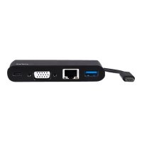 StarTech.com USB C Multiport Adapter, Mini USB-C Dock with Single Monitor VGA 1080p Video, 60W Power Delivery Passthrough, USB 3.1 Gen 1 Type-A 5Gbps, Gigabit Ethernet, Docking Station