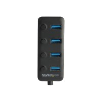 StarTech.com 4 Port USB 3.0 Hub, USB-A to 4x USB 3.0 Type-A with Individual On/Off Port Switches, SuperSpeed 5Gbps USB 3.1/USB 3.2 Gen 1, USB Bus Powered, Portable, 9.8" Attached Cable