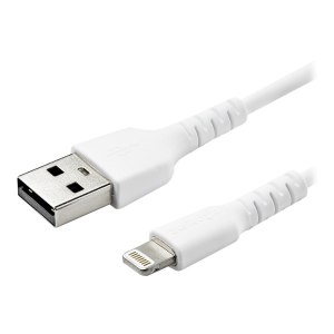 StarTech.com 1m USB-A auf Lightning-Kabel - Hochbelastbare, robuste Aramidfaser - USB Typ-A auf Lightningkabel - Lade-/Synchronisationskabel - Apple MFi-zertifiziert iPad/iPhone 12 - Weiß (RUSBLTMM1M)