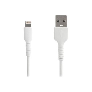 StarTech.com 1m USB-A auf Lightning-Kabel - Hochbelastbare, robuste Aramidfaser - USB Typ-A auf Lightningkabel - Lade-/Synchronisationskabel - Apple MFi-zertifiziert iPad/iPhone 12 - Weiß (RUSBLTMM1M)