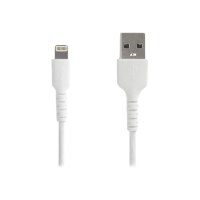 StarTech.com 1m(3 ft) Durable White USB-A to Lightning Cable, Heavy Duty Rugged Aramid Fiber USB Type A to Lightning Charger/Sync Power Cord, Apple MFi Certified iPad/iPhone 12 Pro Max