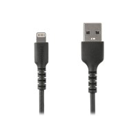 StarTech.com 1m(3 ft) Durable Black USB-A to Lightning Cable, Heavy Duty Rugged Aramid Fiber USB Type A to Lightning Charger/Sync Power Cord, Apple MFi Certified iPad/iPhone 12 Pro Max