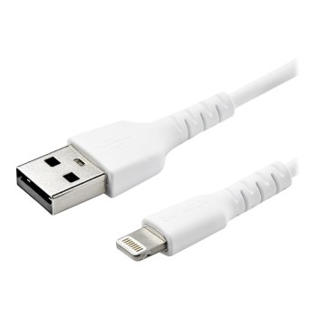 StarTech.com 2m USB-A auf Lightning-Kabel - Hochbelastbare, robuste Aramidfaser - USB Typ-A auf Lightningkabel - Lade-/Synchronisationskabel - Apple MFi-zertifiziert iPad/iPhone 12 - Weiß (RUSBLTMM2M)