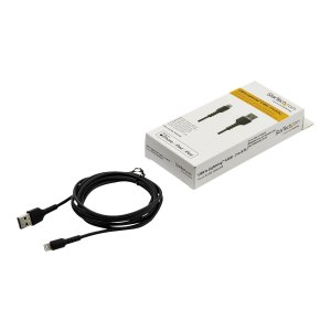 StarTech.com 2m USB-A auf Lightning-Kabel - Hochbelastbare, robuste Aramidfaser - USB Typ-A auf Lightningkabel - Lade-/Synchronisationskabel - Apple MFi-zertifiziert iPad/iPhone 12 - Schwarz (RUSBLTMM2MB)