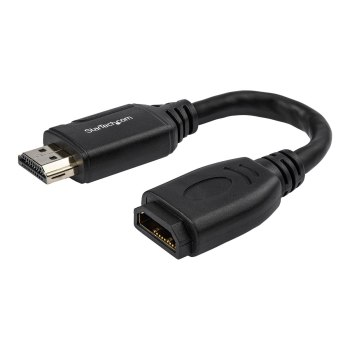 StarTech.com Cavo HDMI 2.0 prolunga salvaporta da 15cm - 4K 60Hz - 0,152 m - HDMI tipo A (Standard) - HDMI tipo A (Standard) - Nero