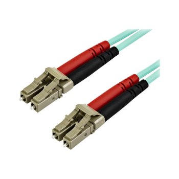 StarTech.com 10 m OM4 LC to LC Multimode Duplex Fiber Optic Patch Cable- Aqua - 50/125 - Fiber Optic Cable - 40/100Gb - LSZH (450FBLCLC10)