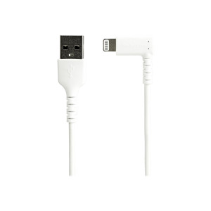 StarTech.com 6ft (2m) Durable USB A to Lightning Cable, White 90° Right Angled Heavy Duty Rugged Aramid Fiber USB Type A to Lightning Charging/Sync Cord, Apple MFi Certified, iPhone 12 Pro