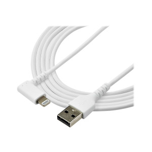 StarTech.com 2m USB-A auf Lightning-Kabel - 90° rechtwinkliges USB Typ-A auf Ladekabel - Synchronisationskabel - Apple MFi-zertifiziert iPad/iPhone 12 - Weiß (RUSBLTMM2MWR)