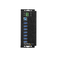 StarTech.com HB30A7AME USB 3.0 Hub (7-Port, Din-Rail,  Industrielle Anwendung, externes Netzteil, Uberspannungsschutz, ESD, 350 W, 15 kV)