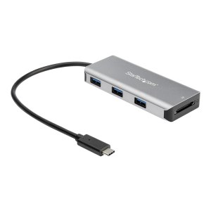 StarTech.com 3 Port 10Gbps USB C Hub with SD Card Reader, 3x USB-A & 1x SD Slot, Portable USB 3.1/3.2 Gen 2 Type C Adapter Hub, Laptop Hub, USB Bus Powered, Thunderbolt 3 Compatible