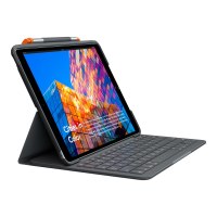 Logitech Slim Folio - Tastatur und Foliohülle - Bluetooth - QWERTZ - Schweiz - Graphite - für Apple 10.2-inch iPad (7. Generation, 8. Generation, 9. Generation)