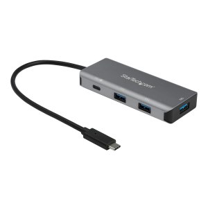 StarTech.com Hub USB-C a 4 porte con Power Delivery- 10 Gbps - 3 USB-A e 1 USB-C - USB 3.2 Gen 2 (3.1 Gen 2) Type-C - USB 3.2 Gen 2 (3.1 Gen 2) Type-A - USB 3.2 Gen 2 (3.1 Gen 2) Type-C - 10000 Mbit/s - Nero - Grigio - Alluminio - Plastica - 85 W