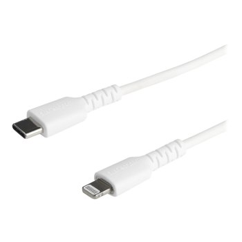 vermomming Geelachtig huichelarij StarTech.com 1m(3 ft) Durable White USB-C to Lightning Cable, Heavy D