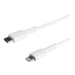 StarTech.com 1m USB-C auf Lightning-Kabel - Hochbelastbare, robuste Aramidfaser - USB Typ-C auf Lightningkabel - Lade-/Synchronisationskabel - Apple MFi-zertifiziert iPad/iPhone 12 - Weiß (RUSBCLTMM1MW)