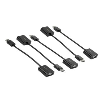 StarTech.com 5-Pack DisplayPort to VGA Adapter, DisplayPort 1.2 HBR2 to VGA Active Adapter, Digital DP to Analog VGA Video Converter Dongle, DisplayPort Male to VGA Female Monitor Adapter