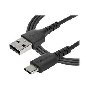 StarTech.com 1m USB-A auf USB-C Ladekabel - Dauerhaftes USB 2.0 auf USB Typ-C Datenübertragungs- und Schnellladekabel - Robuster TPE-Mantel Aramidfaser, M/M, 3A - Schwarz (RUSB2AC1MB)