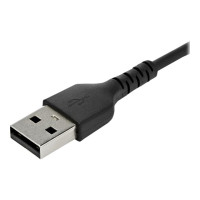 StarTech.com 1m USB-A auf USB-C Ladekabel - Dauerhaftes USB 2.0 auf USB Typ-C Datenübertragungs- und Schnellladekabel - Robuster TPE-Mantel Aramidfaser, M/M, 3A - Schwarz (RUSB2AC1MB)