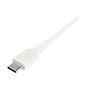 StarTech.com 1m USB-A auf USB-C Ladekabel - Dauerhaftes USB 2.0 auf USB Typ-C Datenübertragungs- und Schnellladekabel - Robuster TPE-Mantel Aramidfaser, M/M, 3A - Weiß (RUSB2AC1MW)