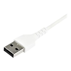 StarTech.com 1m USB-A auf USB-C Ladekabel - Dauerhaftes USB 2.0 auf USB Typ-C Datenübertragungs- und Schnellladekabel - Robuster TPE-Mantel Aramidfaser, M/M, 3A - Weiß (RUSB2AC1MW)