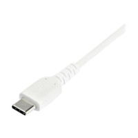 StarTech.com 1m USB-A auf USB-C Ladekabel - Dauerhaftes USB 2.0 auf USB Typ-C Datenübertragungs- und Schnellladekabel - Robuster TPE-Mantel Aramidfaser, M/M, 3A - Weiß (RUSB2AC1MW)