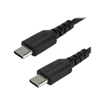 StarTech.com 1m USB-C Ladekabel - Langlebiges USB 2.0 Typ C zu USB C Datenübertragungs-/Schnellladekabel - TPE Mantel Aramidfaser M/M 60W Schwarz - Samsung S10 S20 iPad Pro MS Surface (RUSB2AC1MB)