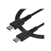 StarTech.com 1m USB-C Ladekabel - Langlebiges USB 2.0 Typ C zu USB C Datenübertragungs-/Schnellladekabel - TPE Mantel Aramidfaser M/M 60W Schwarz - Samsung S10 S20 iPad Pro MS Surface (RUSB2AC1MB)